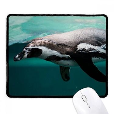 Imagem de Mouse pad de borracha para jogos com bordas costuradas com pinguim azul profundo do oceano