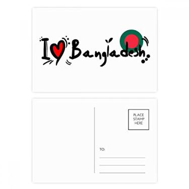 Imagem de I Love Bangladesh Palavra Bandeira Love Coração Ilustração Cartão Postal Aniversário Mailing Cartão de felicitações