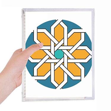 Imagem de Caderno geométrico abstrato floral estilo marroquino folha solta diário recarregável papelaria