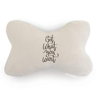 Imagem de DIYthinker Almofada de apoio de cabeça para decoração de pescoço com citação Get What You Want