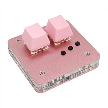 Imagem de Teclado de 2 teclas nono para OSU Gaming Keyboard Red Switch Cherry/Gateron Red Switch Teclado mecânico de uma mão para OSU (Rosa 5chaves)