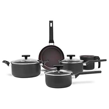 Imagem de Brinox - Jogo de Panelas Antiaderente Ceramic Life 5 Peças Preserve - Cinza