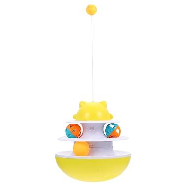 Imagem de Yustery Brinquedo engraçado para gatos toca-discos brinquedo de gato provocando brinquedo de gato bola de gato brinquedo interativo para animais de estimação
