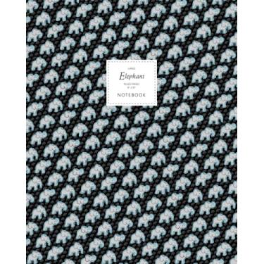 Imagem de Notebook elefante - Páginas pautadas - 8x10 - Grande: (edição azul noturno) Divertido caderno 192 páginas pautadas/forradas (8 x 10 pol. / 20,3 x 25,4 cm / Grande jotter)