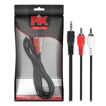 Imagem de Cabo P2+Rca Niquel - P2 Estereo + 2 Rca Macho - 1.80M
