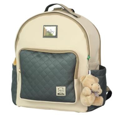 Imagem de Mochila Maternidade Bebe Menino Menina Miellu+ Urso Chaveiro - Linha Elegance (Chumbo)