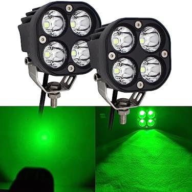 Imagem de Szdystar Luzes de neblina de LED verdes para dirigir off-road luzes de trabalho auxiliares 2 peças 40 W 7 polegadas verde caça pesca luzes adequadas para peixe porco caminhão veado porco predador ATV caminhão trator carrinho barco golfe