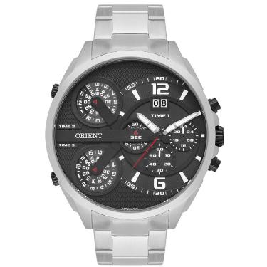 Imagem de Relógio ORIENT masculino multi-time prata preto MBSST006 P2SX