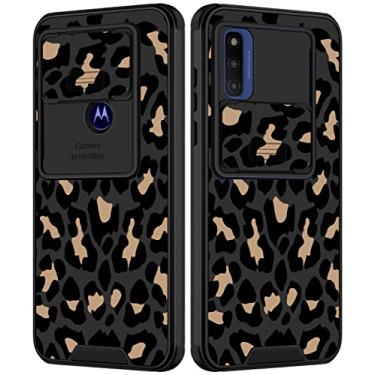 Imagem de Goocrux Capa de telefone para Moto G Pure Leopard para meninas mulheres capa de impressão de oncinha bonito preto animal moda com capa de câmera deslizante estética capas femininas para Motorola Moto G Pure 6,5 polegadas