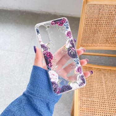 Imagem de Capa para Galaxy Note 20 3D floral capa transparente de proteção total, roxa, para Galaxy Note 20