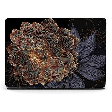 Imagem de Berkin Arts Capa para MacBook Pro de 14 polegadas A3401 A3185 A3112 A2992 A2918 A2779 A2442 com chip M4 M3 M2 M1 (versão 2021-2024) Capa de teclado e protetor de tela Cloisonnism Dark Flower