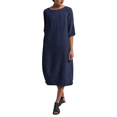 Imagem de Vestido de verão feminino manga curta plus size vestido curto fofo vestido rodado boutique vestido casual confirmação, Azul, 4G