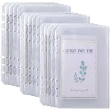 Imagem de Bolsos para fichário A5, 15 peças, envelopes sem zíper para sistema de dinheiro, bolsa para fichário A5 para fichário de 6 anéis, organizador de pasta de dinheiro para dinheiro.