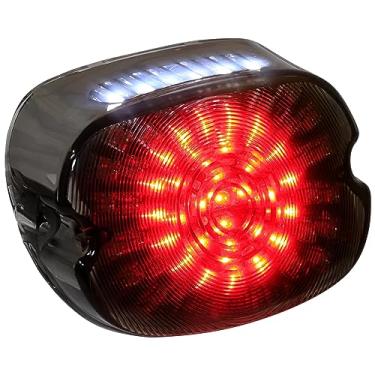 Imagem de VG MOTO Luz traseira de LED para motocicleta, luzes de freio piscantes vermelhas, substituição de perfil baixo para Harley Dyna Sportster 883 1200 Road King Tour Glide Road Glide Road King