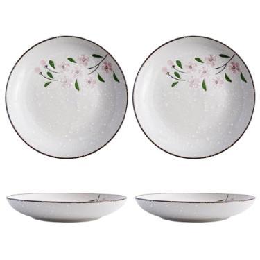 Imagem de DealbyBox Prato de mergulho de porcelana de 9,5 cm, pratos de wasabi de molho de soja de cerâmica, tigelas de acompanhamento, tigela/prato pequeno para churrasco, condimentos, aperitivo, sobremesa,