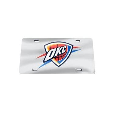 Imagem de WinCraft Placas de licença clássicas de acrílico Oklahoma City Thunder Silver S73756