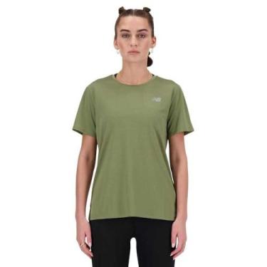 Imagem de New Balance Camiseta feminina Sport Essentials, Olivina escura, G