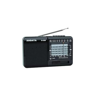 Imagem de XHDATA D-328 Leitor de MP3 estéreo de rádio de ondas curtas AM FM DSP pequeno, pequeno, com bateria recarregável, fone de ouvido, alto-falante multimídia portátil com entrada de cartão micro SD USB