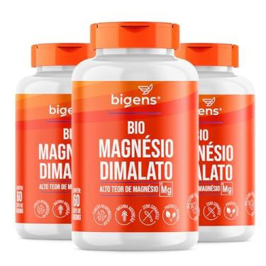 Imagem de Bio Magnésio Dimalato Vegano, 60 capsulas, Bigens (kit 3)