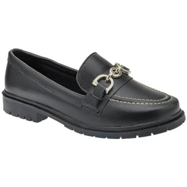 Imagem de Mocassim Oxford Feminino Sapatilha Tratorado Loafer Conforto (Preto, BR, Adulto, Numérico, 38)