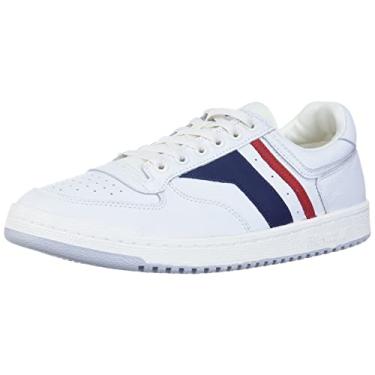 Imagem de Keds Skyhawk Lo Tênis masculino moderno com cadarço, Couro branco/azul/vermelho, 39