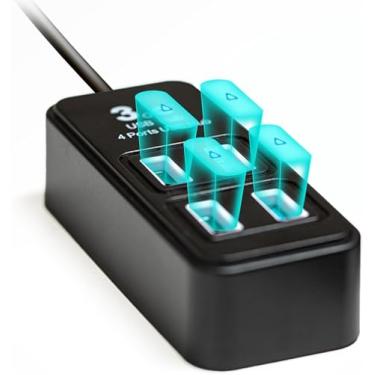 Imagem de Rebuff Reality Hub USB - Hub USB de 4 portas para dongles USB Vive Tracker - compatível com Vive Tracker 3.0, 2.0 e outros dongles de console VR - Permite transferência de dados - Cabo de 1,2 m para