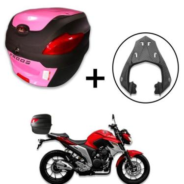 Imagem de Baú 41litros Awaproos + Suporte Baú Superior Fazer 250 2018+, Rosa