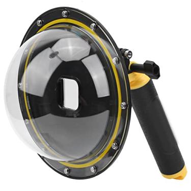 Imagem de TELESIN Fisheye Sphere Diving Face Shield Capa à Prova D'água para Câmera de Ação Hero9, Visão Ampla de 180 Graus Com Controle de Alça de Flutuabilidade, Profundidade à