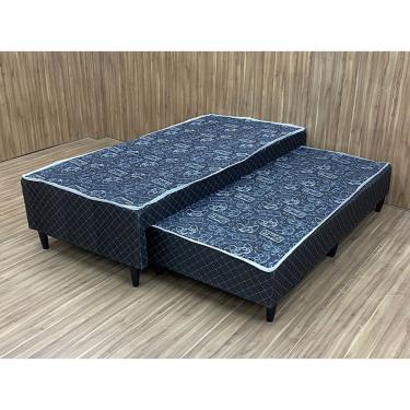 Imagem de Box Solteiro com Cama Auxiliar Blindado Corino Linhão Preto AN