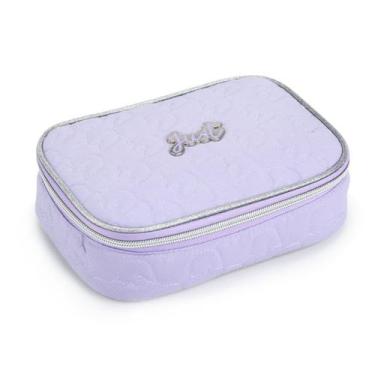Imagem de Estojo Necessarie Box Escolar Juvenil Feminino Grande Denlex, Roxo
