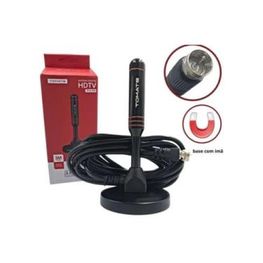 Imagem de Antena Tv Digital Interna Hdtv 4k Prova Agua E 3m Cabo - tomate