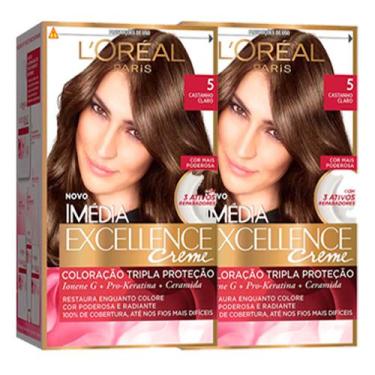 Imagem de L'Oréal Paris Coloração Imédia Excellence 5 Cast. Claro Kit - 2 Unidad