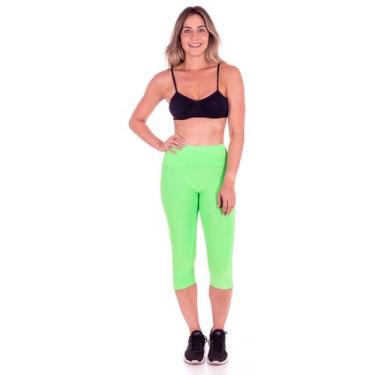 Imagem de Calça Corsário Neon Multicor Lisa - Adora! Modas, P, Verde