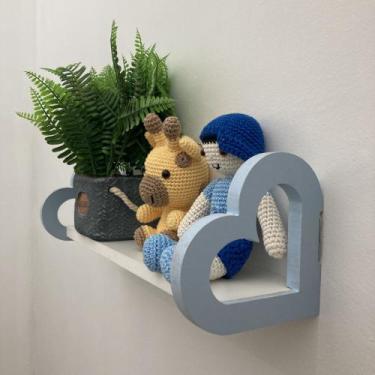 Imagem de Prateleira coração colorida quarto decoração infantil 45cm - Souvenir 