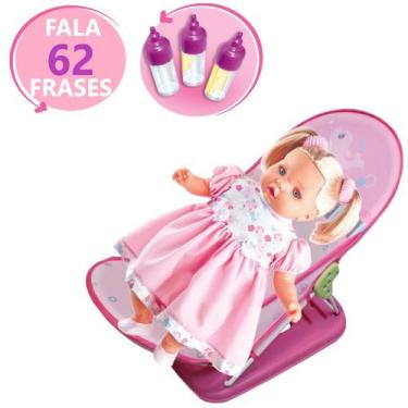 Imagem de Kit Boneca Angelina 62 Frases Acompanha Cadeira Descanso - Milk Brinqu