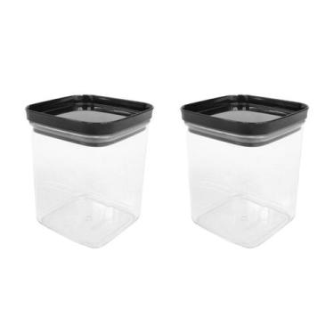 Imagem de Kit 2 Potes Multiuso Tampa Preta - 2-300ML - Injeplastec
