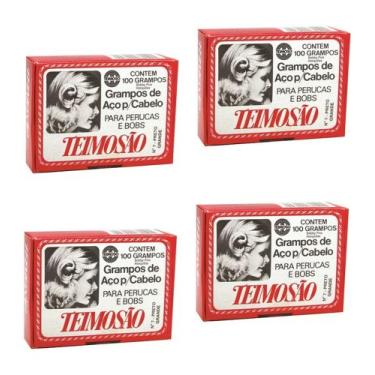 Imagem de Grampo Teimoso N7 Preto Caixa C/ 100un Kit 03 Caixas Grandes Incolor, 