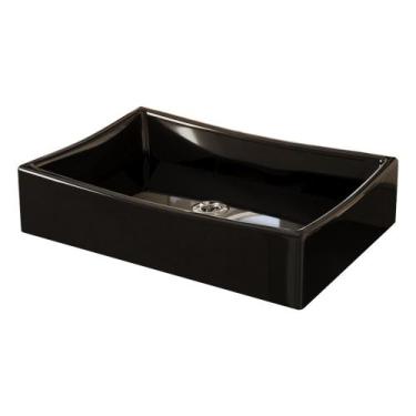 Imagem de Kit Cuba Dalla Preta com Valvula Cromada ABS - Loja DoceLar