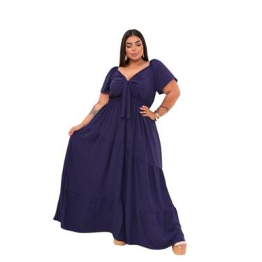 Imagem de Vestido Longo Liso Em Duna G1, G2, G3 E G4 1 Geração - Reyn Store, Azu
