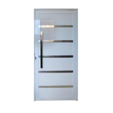 Imagem de Porta Pivotante de Alumínio Branco Com Friso e Puxador CMC Classic - L