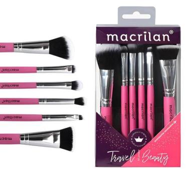 Imagem de Kit Pincéis De Maquiagem 6pçs + Nécessaire KP10-2 Travel Beauty Macril