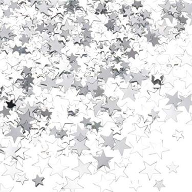 Imagem de HESTYA 60 g Star Confetti Glitter Star Table Confetti Metallic Foil Stars for Party Wedding Festival Decorations (Silver, 10mm and 6mm)