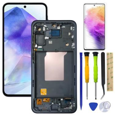 Imagem de HQB-STAR Tela LCD de substituição Galaxy A55 LCD Display Touch Digitalizador para Samsung Galaxy A55 5G SM-A556U, SM-A556B, SM-A556B/DS Display LCD com moldura + ferramentas (sem impressão digital)