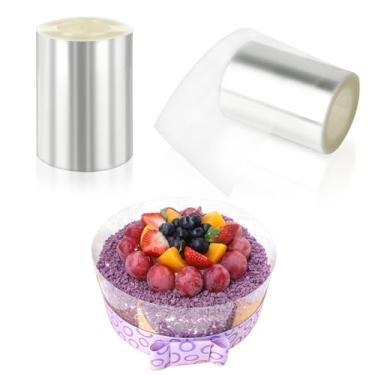 Imagem de Colar de bolo de 6 cm, coleiras de acetato, folhas de acetato transparentes, artesanato, decoração de borda de bolo, 10 m, folhas de plástico profissional, tiras de bolo, mousse transparente,