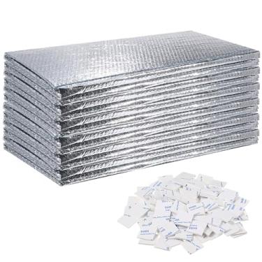 Imagem de Conjunto de isolamento de porta de garagem, painéis de isolamento de bolha dupla, barreira radiante de alumínio refletivo, escudo de isolamento térmico com fita adesiva para paredes de sótãos de