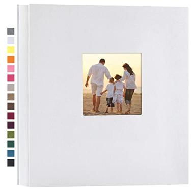 Imagem de Álbum de fotos de capa dura de linho da Potricher 10 x 15 cm, 600 fotos, grande capacidade para família, casamento, aniversário, férias de bebê (branco, 600 bolsos)