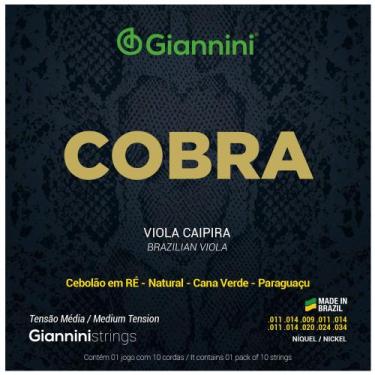 Imagem de Cordas Para Viola Caipira Giannini Tensão Média Niquel