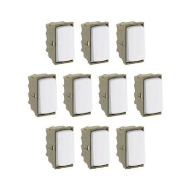 Imagem de Kit 10 Modulos Interruptor Simples Branco Zeffia Pial 680150 - Pial Le