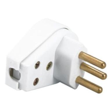 Imagem de Plugue Tomada Angular Macho 2p+t 10A 250V Branco TRAMONTINA