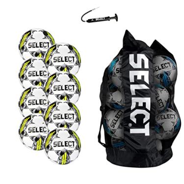 Imagem de Select Bola de futebol Club DB V22, pacote com 8 bolas com bolsa esportiva e bomba de mão, branco/preto, tamanho 5